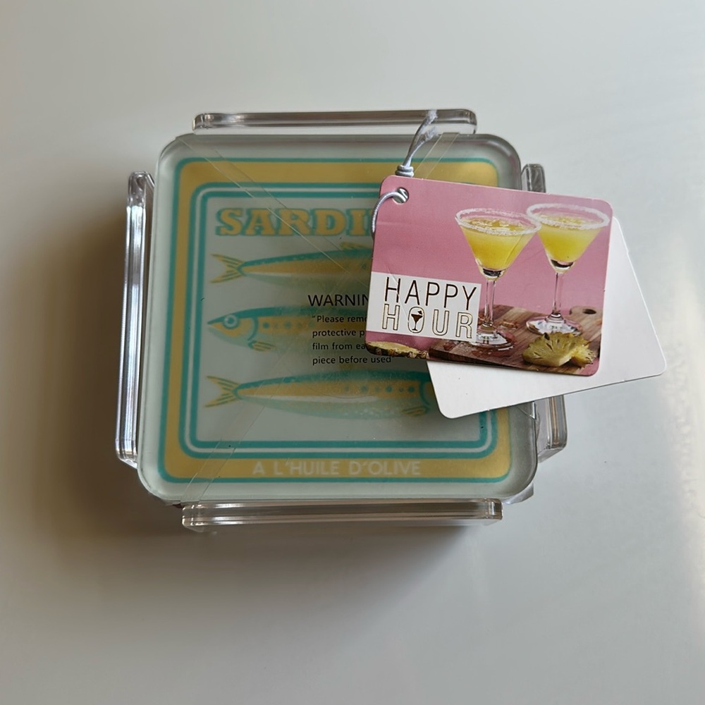 🆕 Sardine Coaster Set Acrylic by Bread + Butter - Picture 4 of 8